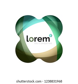 Abstract geometric design logo made of flowing elements, vector icon