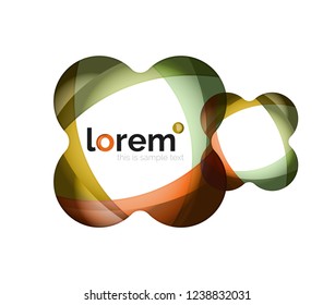 Abstraktes geometrisches Design-Logo aus fließenden Elementen, Vektorsymbol