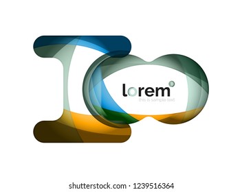 Abstract geometric design logo made of flowing elements, vector icon