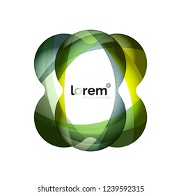 Abstract geometric design logo made of flowing elements, vector icon