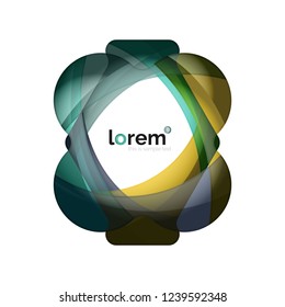 Abstract geometric design logo made of flowing elements, vector icon