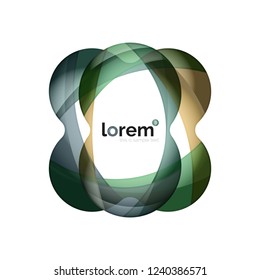 Abstraktes geometrisches Design-Logo aus fließenden Elementen, Vektorsymbol