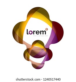 Abstract geometric design logo made of flowing elements, vector icon