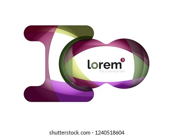 Abstract geometric design logo made of flowing elements, vector icon