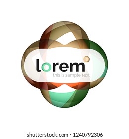 Abstract geometric design logo made of flowing elements, vector icon