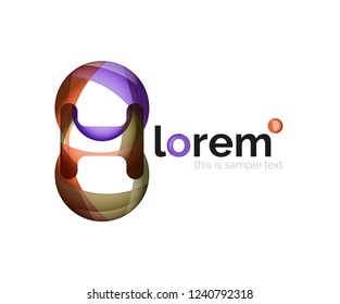 Abstract geometric design logo made of flowing elements, vector icon