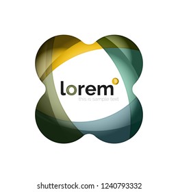 Resumen del logotipo de diseño geométrico hecho de elementos fluidos, icono vectorial
