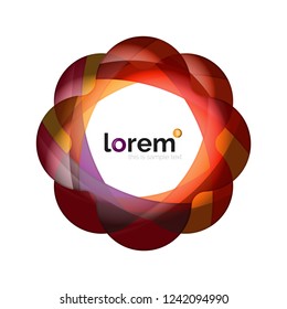 Resumen del logotipo de diseño geométrico hecho de elementos fluidos, icono vectorial