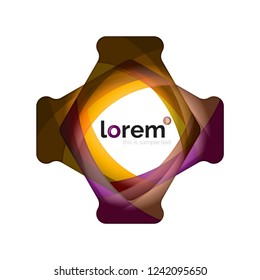 Abstract geometric design logo made of flowing elements, vector icon