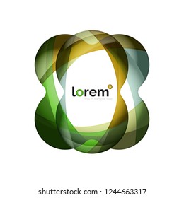 Abstract geometric design logo made of flowing elements, vector icon