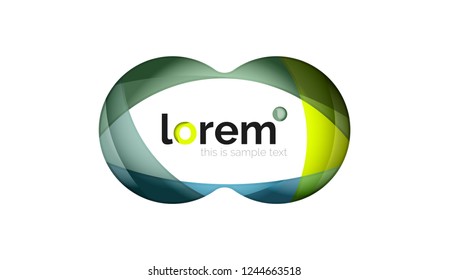 Abstract geometric design logo made of flowing elements, vector icon
