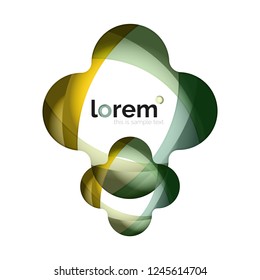 Abstract geometric design logo made of flowing elements, vector icon