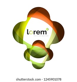 Abstract geometric design logo made of flowing elements, vector icon