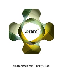 Abstraktes geometrisches Design-Logo aus fließenden Elementen, Vektorsymbol
