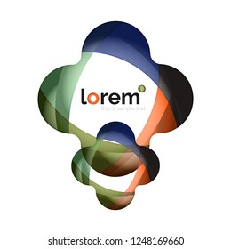 Resumen del logotipo de diseño geométrico hecho de elementos fluidos, icono vectorial