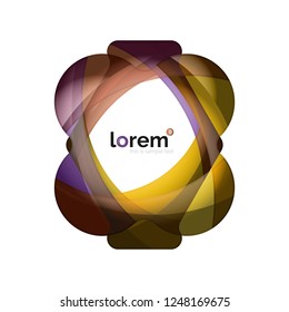 Abstract geometric design logo made of flowing elements, vector icon