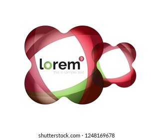 Resumen del logotipo de diseño geométrico hecho de elementos fluidos, icono vectorial
