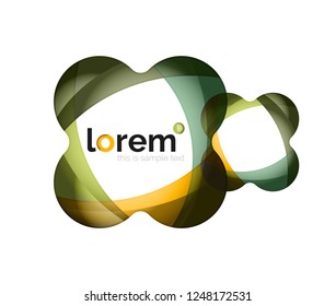 Abstract geometric design logo made of flowing elements, vector icon