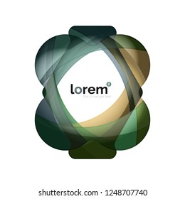 Abstract geometric design logo made of flowing elements, vector icon