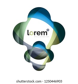 Abstract geometric design logo made of flowing elements, vector icon