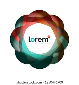 Abstract geometric design logo made of flowing elements, vector icon
