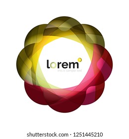Abstract geometric design logo made of flowing elements, vector icon