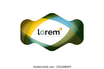 Abstraktes geometrisches Design-Logo aus fließenden Elementen, Vektorsymbol