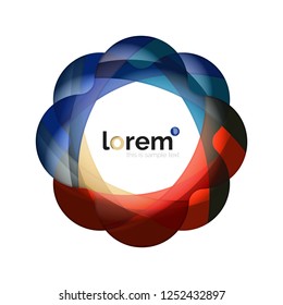 Abstraktes geometrisches Design-Logo aus fließenden Elementen, Vektorsymbol