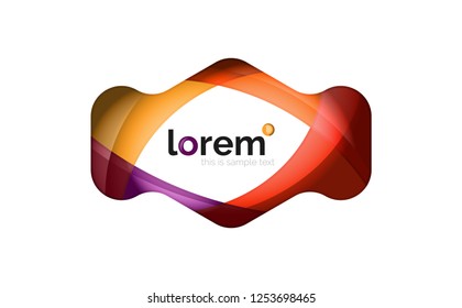 Abstract geometric design logo made of flowing elements, vector icon