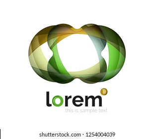 Abstraktes geometrisches Design-Logo aus fließenden Elementen, Vektorsymbol
