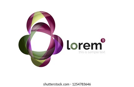 Abstraktes geometrisches Design-Logo aus fließenden Elementen, Vektorsymbol