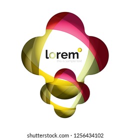 Logotipo de design geométrico abstrato feito de elementos fluindo, ícone de vetor