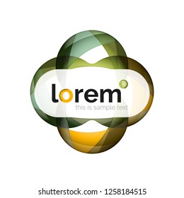 Abstract geometric design logo made of flowing elements, vector icon