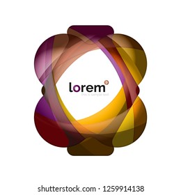 Abstract geometric design logo made of flowing elements, vector icon