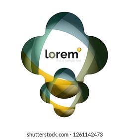 Resumen del logotipo de diseño geométrico hecho de elementos fluidos, icono vectorial