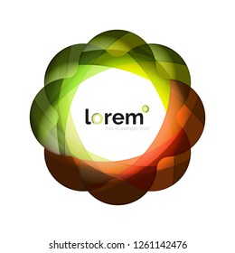 Abstract geometric design logo made of flowing elements, vector icon