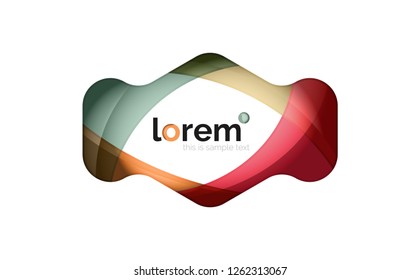 Abstract geometric design logo made of flowing elements, vector icon