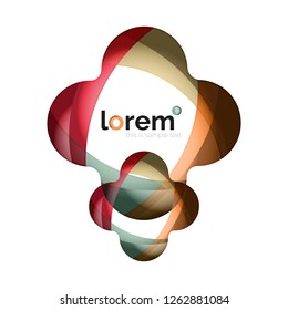 Abstract geometric design logo made of flowing elements, vector icon