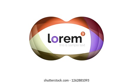 Abstract geometric design logo made of flowing elements, vector icon