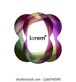 Abstract geometric design logo made of flowing elements, vector icon