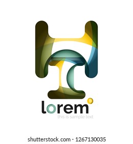 Abstraktes geometrisches Design-Logo aus fließenden Elementen, Vektorsymbol