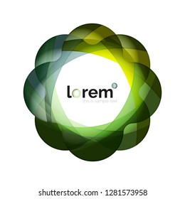 Abstract geometric design logo made of flowing elements, vector icon