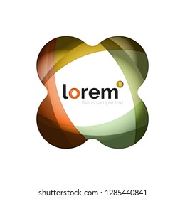 Abstraktes geometrisches Design-Logo aus fließenden Elementen, Vektorsymbol