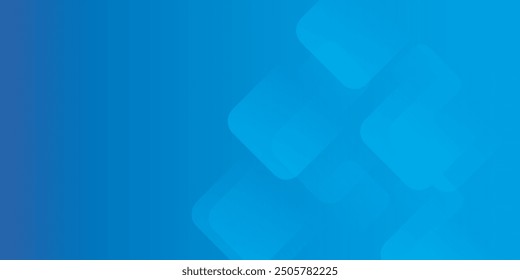 Abstract geometric design minimal square blue light background