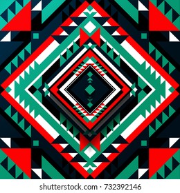Abstract geometric design. Multi color tribal background. Vector illustration.