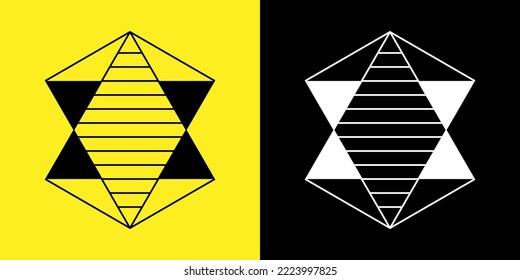 Abstract geometric design object. Vector design in two color version