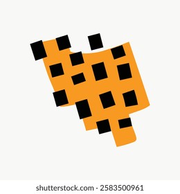 Abstract geometric design with orange and black squares. Bold, modern art with orange and black squares. Minimalist pattern of orange and black squares. Memphis shape vector illustration.
