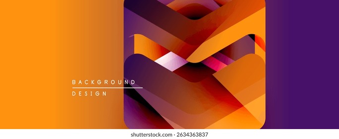 Abstract geometric design. Orange, purple hues create dynamic layers. Modern background suitable for presentations, graphics.
