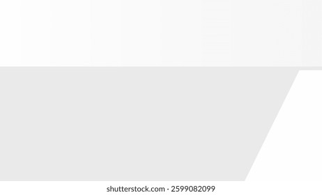 Abstract geometric design with overlapping gray and white shapes. Minimalist and modern style. Clean lines and subtle color contrast create a sleek look. Background vector.