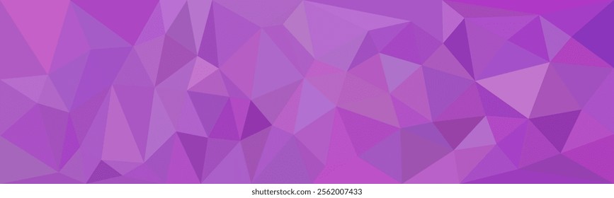 an abstract geometric design with overlapping polygons in various shades of purple and violet. The vibrant and angular shapes create a bold and visually dynamic pattern